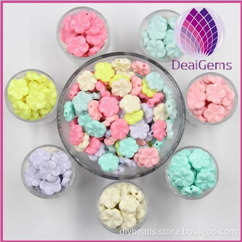 hot sale Bulk acrylic19mm flower beads for diy jewerly